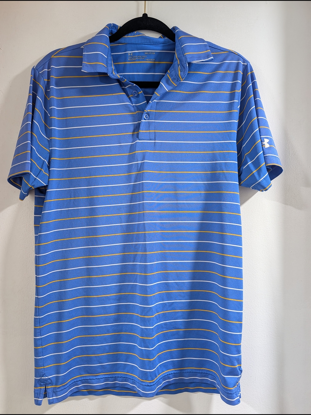 Under Armour Men’s Blue Striped Golf Polo